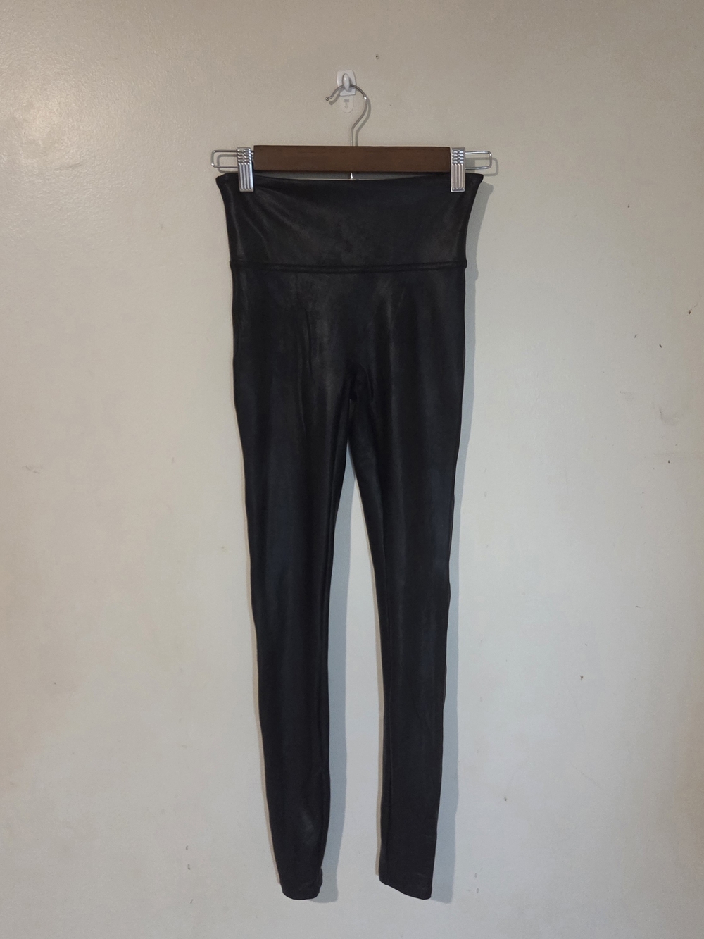 Spanx High-Waist Black Faux-Leather Leggings  Small